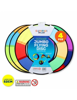 Summer Splash 4PCE Flying Disc Jumbo Foldable Outdoor Fun Beach Park 52cm