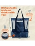 Summer Splash Beach Bag With Cooler Compartment Clear Mesh Navy 35 x 40cm, hi-res