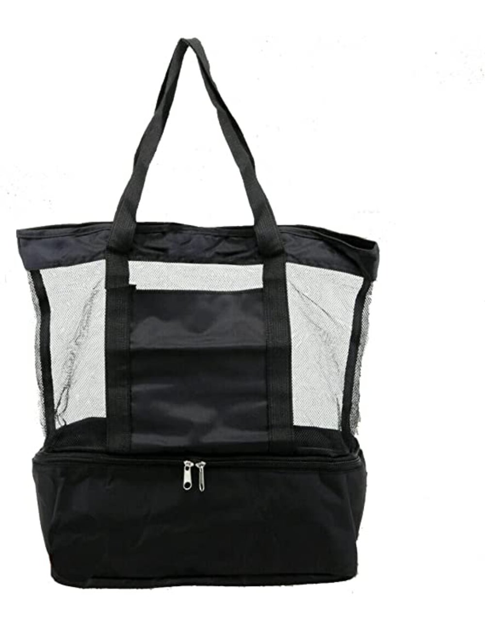 Mesh beach bag with on sale zipper