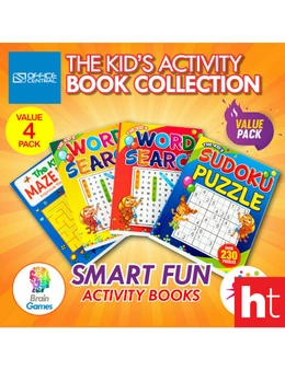 Office Central 4PK Activity Books Children Puzzles Word Search Fun Learning Clever Value Pack