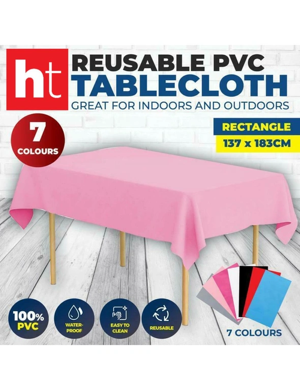 7PK Table Cloth Reuseable 137x183cm Great for Indoors and Outdoors Events, hi-res image number null