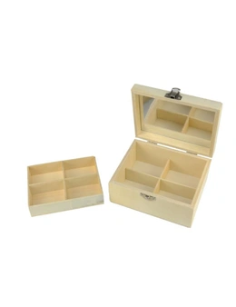 Krafters Korner Wooden Jewellery Box - Natural Color (15X12X7Cm)