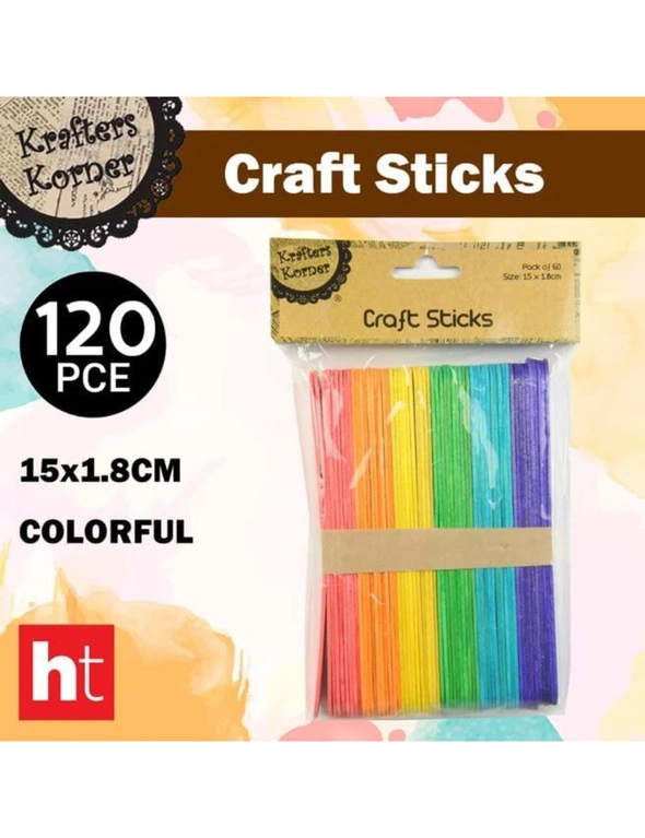 Multi Colored Craft Sticks  Craft stick crafts, Popsicle stick