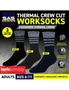 SAS Workwear Socks Mens 3 Pairs Workwear Thermal Stripes Crew Cut Black -  Navy & Grey, hi-res