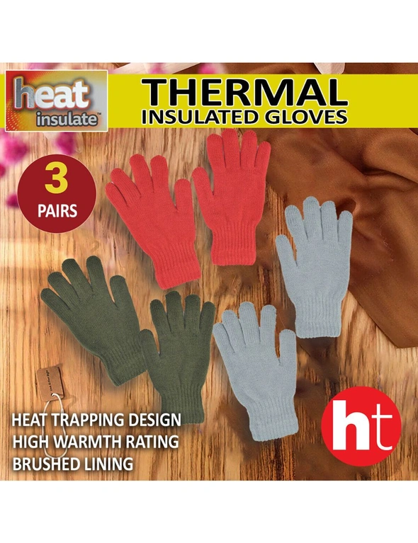 Heat Insulate - Winter Knitted Gloves for Women  3Pairs Warm -  Comfy Cosy, hi-res image number null