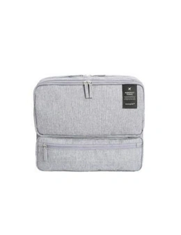 Travel Bag Multi Compartment - Light Grey - Shoulder Strap Oxford Fabric