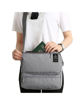 Travel Bag Multi Compartment - Light Grey - Shoulder Strap Oxford Fabric