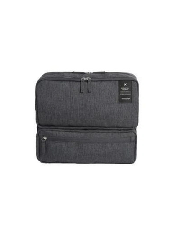 Travel Bag Multi Compartment - Dark Grey - Shoulder Strap Oxford Fabric, hi-res image number null