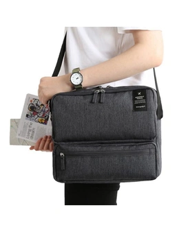 Travel Bag Multi Compartment - Dark Grey - Shoulder Strap Oxford Fabric