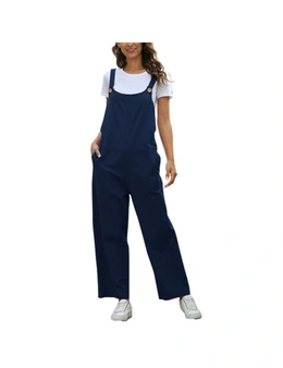 Casual Bib Jumpsuit Overall Pants - Navy