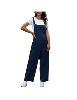 Casual Bib Jumpsuit Overall Pants - Navy