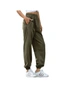 Elastic Jogger Pants  with  Fleece Lining - Dark Green, hi-res