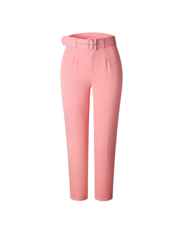 High Waist Slim Suit Pants - Pink, hi-res image number null