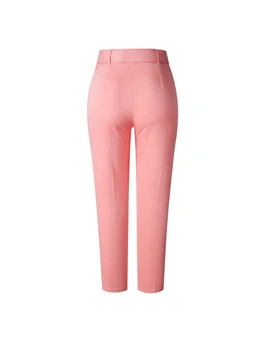 High Waist Slim Suit Pants - Pink