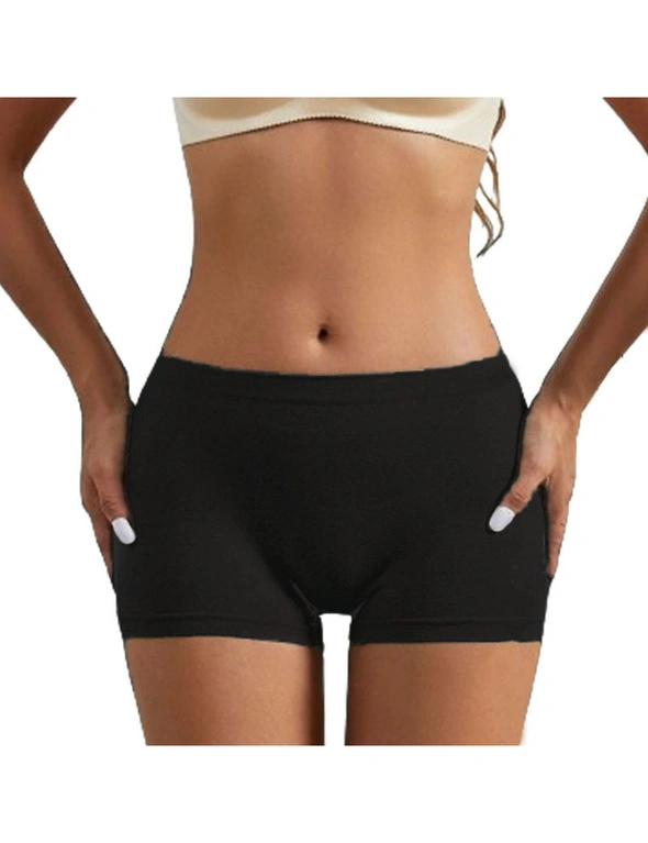 Women's Seamless Nylon Boyshort Panties - 3 Pack - Black, White, Grey, hi-res image number null