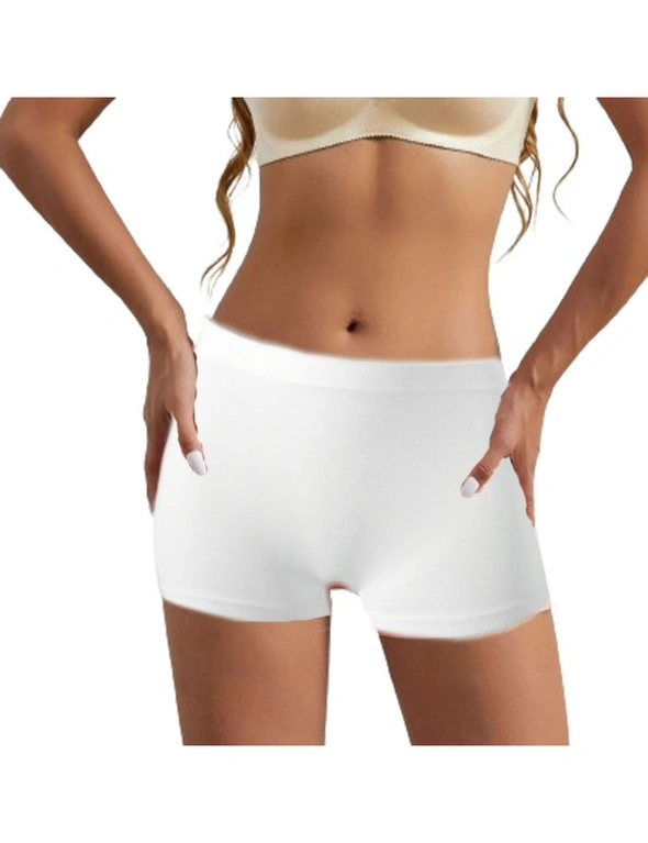 Women's Seamless Nylon Boyshort Panties - 3 Pack - Black, White, Grey, hi-res image number null