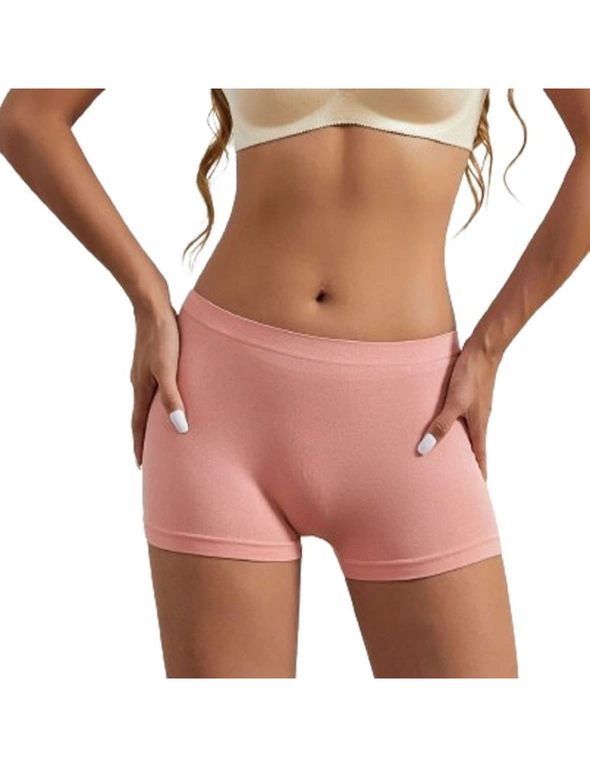Women's Seamless Nylon Boyshort Panties - 3 Pack - Black, White, Pink, hi-res image number null