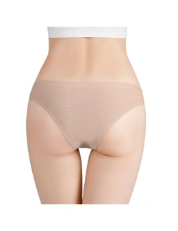 Women Breathable Underwear Thongs 3 Pack - Black, White, Skin