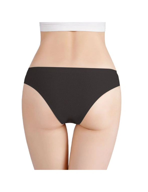 Women Breathable Underwear Thongs 3 Pack - Black, White, Skin, hi-res image number null