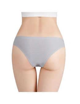 Women Breathable Underwear Thongs 3 Pack - Black, White, Grey