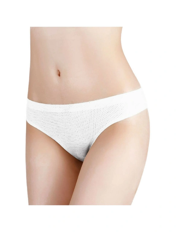 Women Breathable Underwear Thongs 3 Pack - Black, White, Grey, hi-res image number null