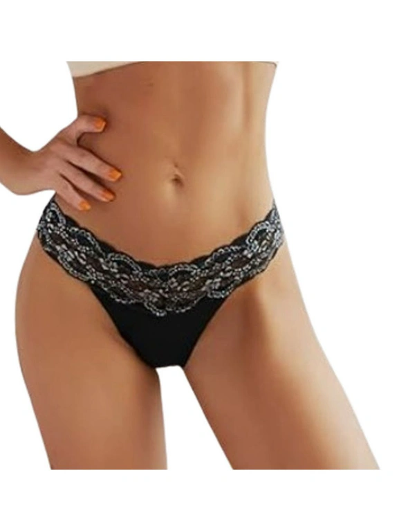 Women Sexy Lace High Cut Hipster Underwear - 3 Pack - Black, Skin, Rose Red, hi-res image number null