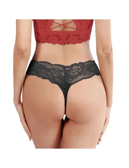 Lace Thongs for Women - 3 Pack - Black, White, Red