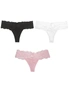 Lace Thongs for Women - 3 Pack - Black, White, Pink, hi-res