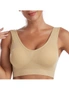 Womens Sports Bras with Pads - 3 Pack - Black, White, Skin, hi-res