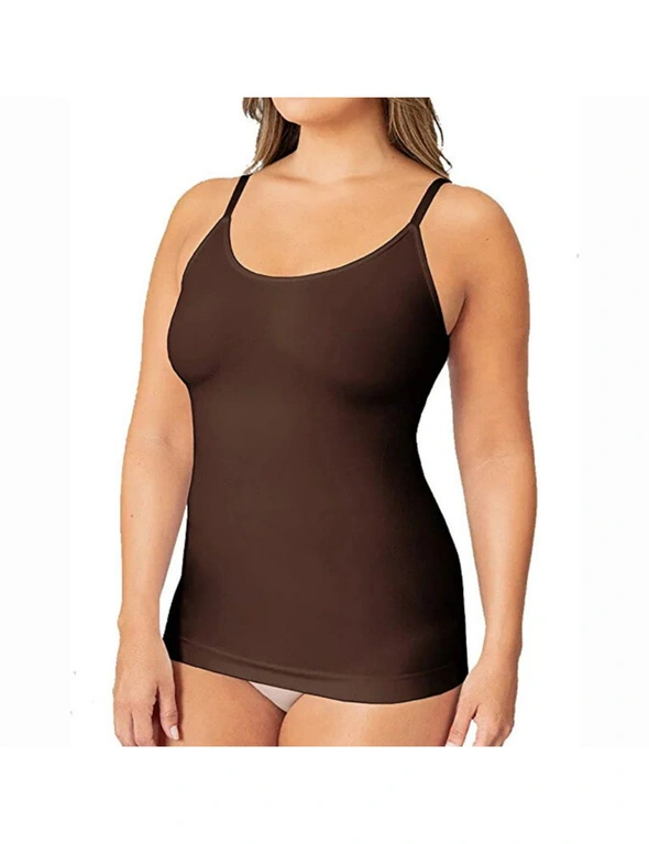 Womens Camisole Tank Top - 2 Pack - Skin and Brown, hi-res image number null