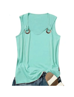 Womens Funny Graphic Tee Vests -  Green