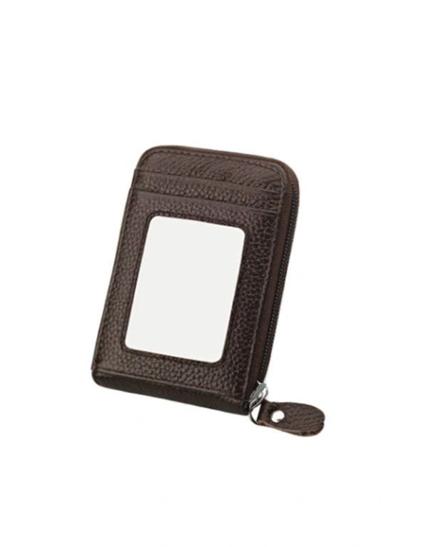Genuine Leather RFID Card Wallet - Brown, hi-res image number null