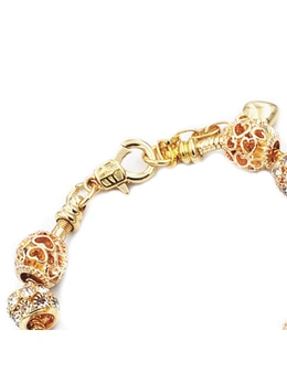 Charm Bracelets Bring Lucky To A Friend - Perfect Gift For Girls - Brass with Rhodium Plating - I Love You - Rose Gold