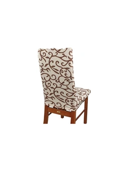 Dining Room Chair Seat Covers Removable Washable Anti-Dust - 2 pieces - Champagne/Coffee