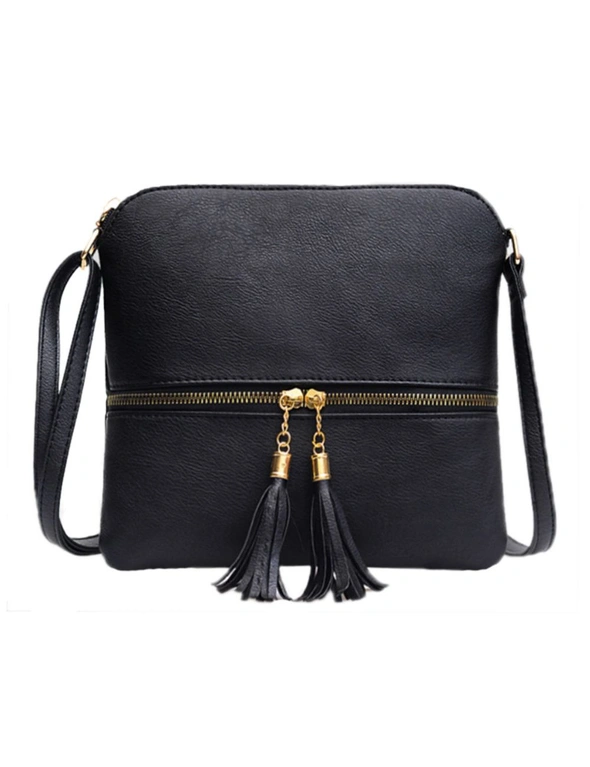 Tassel Charm Crossbody Purse - Perfect Everyday Bag - Comes with Zipper Closure And Adjustable Shoulder Strap, hi-res image number null
