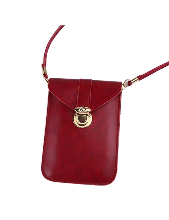 PU Leather Crossbody bag - Wine Red, hi-res image number null