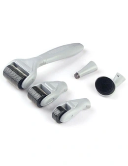 6 in 1 Derma Roller Set - Black with Grey - Achieve glowing skin without paying for professional microneedling treatments