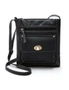 Cross-Body Bag with Clasp - Black - Fashionable - Comes With Soft Adjustable Shoulder Strap Zipper, hi-res