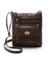 Cross-Body Bag with Clasp - Dark Brown -Fashionable - Comes With Soft Adjustable Shoulder Strap Zipper, hi-res