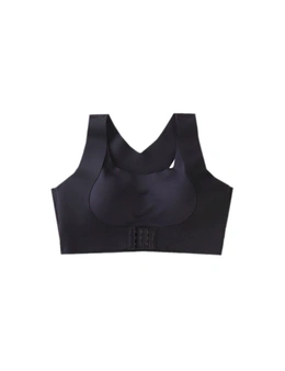 Front Buckle Support Bra - Black - Easy And Adjustable Front Buckle For Prominent Push-Up Effect-M