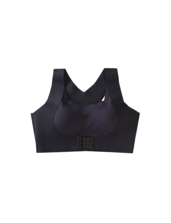 Front Buckle Support Bra - Black - Easy And Adjustable Front Buckle For Prominent Push-Up Effect-M, hi-res image number null
