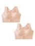 2x Front Buckle Support Bra - Skin - Easy And Adjustable Front Buckle For Prominent Push-Up Effect-M, hi-res