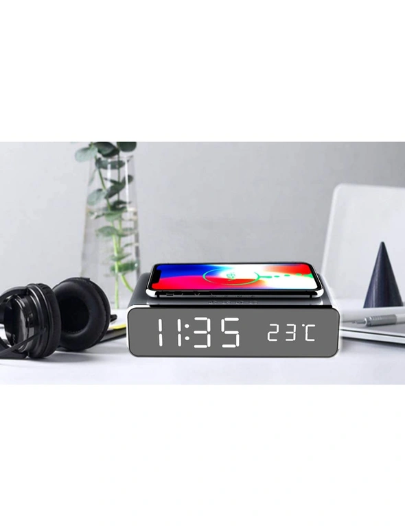 Wireless Alarm Clock Charging Station - No need to plug your device in to a wall charger or USB port, hi-res image number null