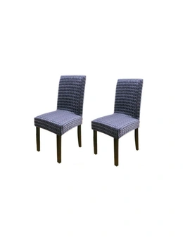 3D Stretch Dining Chair Covers - 2pcs - Can be used for Hotel, wedding banquet, dinner, meeting, celebration, ceremony, family - Grey