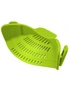 Clip Silicone Colander - Green -Strong Grip Clip Will Keep The Colander in Place Even When Straining Heavy Foods, hi-res