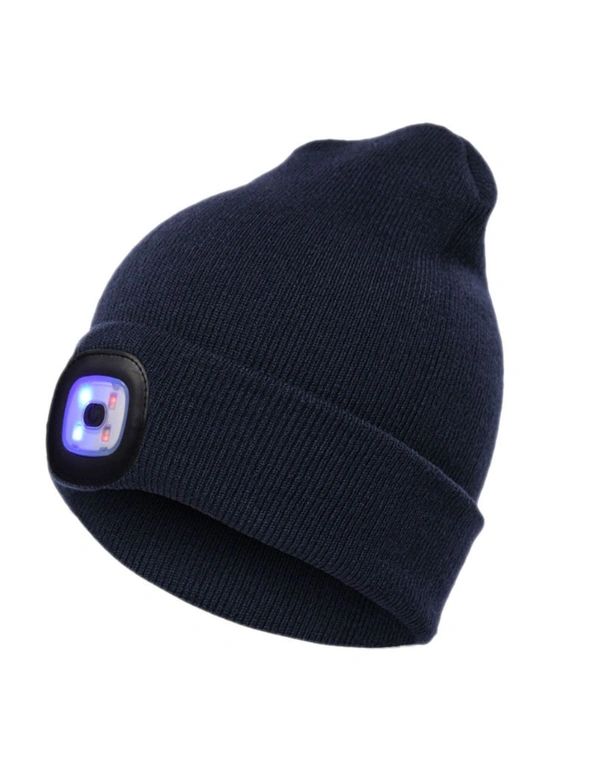 LED Beanie Hat with Light,Unisex USB Rechargeable Hands Free Lighted Hat Flashlight Women Men Gifts for Dad Him Husband - Blue, hi-res image number null