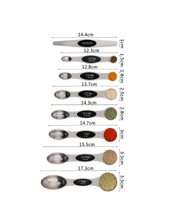 Measuring Spoons Set of 8 pcs - Black Set, hi-res image number null