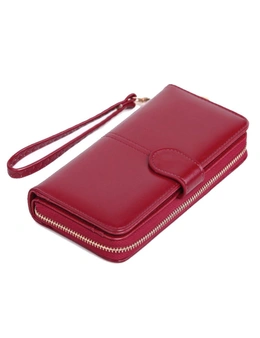Ladies Purse for Smarphones with Wrist strap - Wine Red