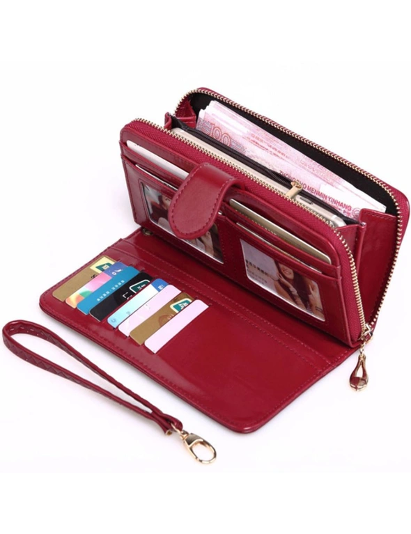 Ladies Purse for Smarphones with Wrist strap - Wine Red, hi-res image number null