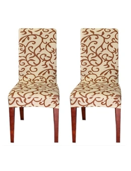 Dining Chair Cover Two piece set - Plain Beige